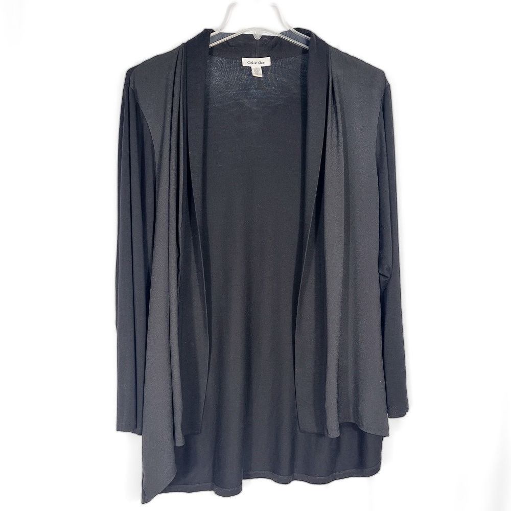 Calvin Klein Black Shawl Collar Lightweight Long Sleeved Cardigan